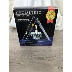 Vtg Geometric Oil Candle. ( Missing Glass Tube And Wick)